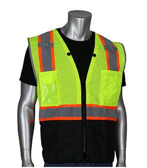 TWO-TONE RIPSTOP BLACK BOTTOM SURVEYOR - Class 2 Vests